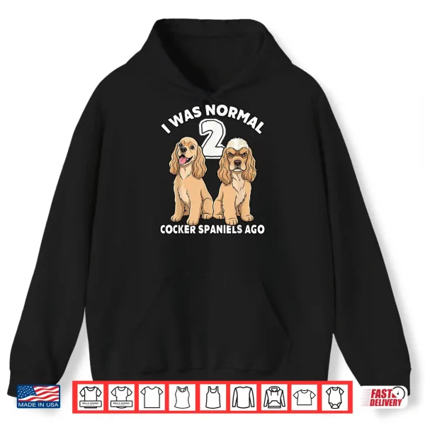 Hoodie Two Cocker Spaniels Dogs Funny Professional Graphic Shirt