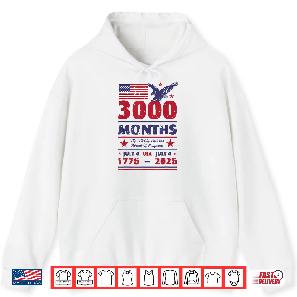 Usa Anniversary 3000 Months July 4 Us Flag 250 Years America Shirt Usa Anniversary 3000 Months July 4 Us Flag 250 Years America Shirt
