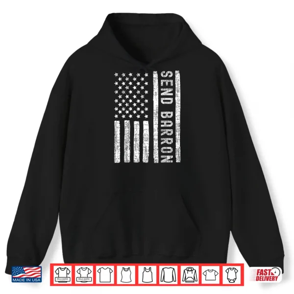 Hoodie Vintage Send Barron US Flag Shirt