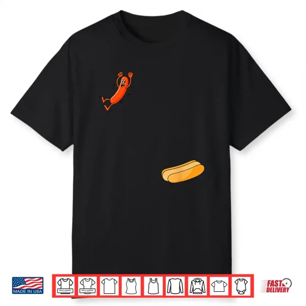 Hot Dog Jumping Into Bun Sausage Bbq Shirt