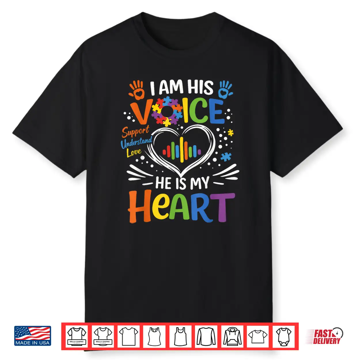 I Am His Voice He Is My Heart Autism Mom Puzzle Heart Shirt I Am His Voice He Is My Heart Autism Mom Puzzle Heart Shirt