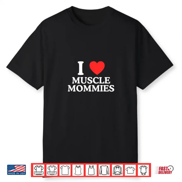I Love Heart Muscle Mommies Funny Gym Baddie Gen Z Meme Lift Premium Tri Blend Shirt