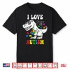 I Love Someone With Autism Awareness Dino T Rex Graphic Shirt
