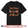 I’M Fine Sad Monkey Punch With An Orange Toy Plush Hugging Shirt