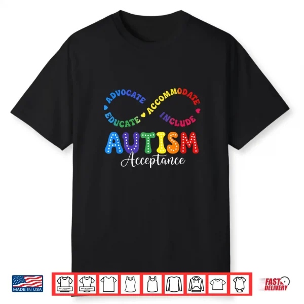 Infinity Symbol Acceptance Autism Awareness Professional Graphic Shirt