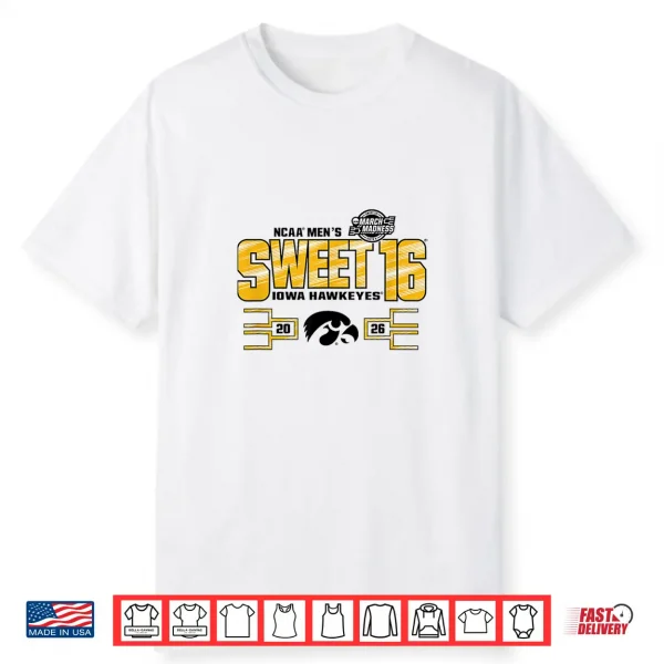 Iowa Hawkeyes Sweet 16 2026 Men’S March Madness Gray Shirt