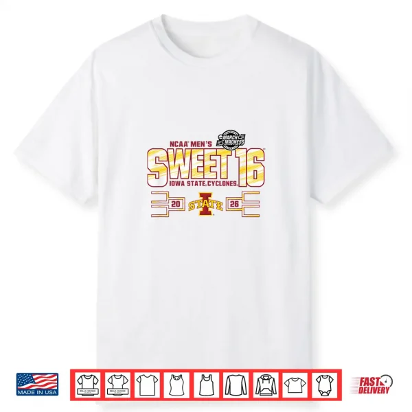 Iowa State Cyclones Sweet 16 2026 Men’S March Madness Gray Shirt