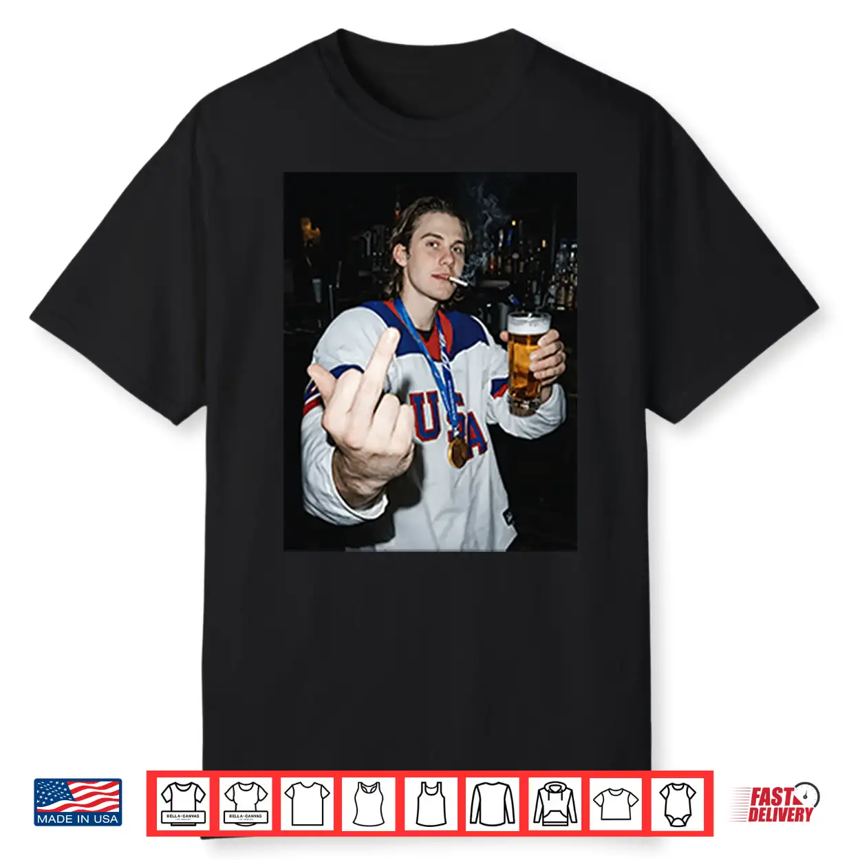 Jack Hughes Middle Finger Shirt Jack Hughes Middle Finger Shirt
