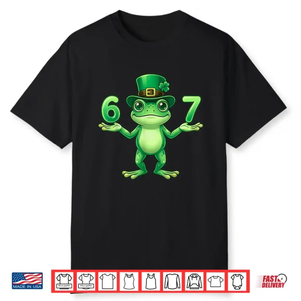 Leprechaun Frog 6 7 St Patricks Day 67 Meme Boys Kids Youth Shirt