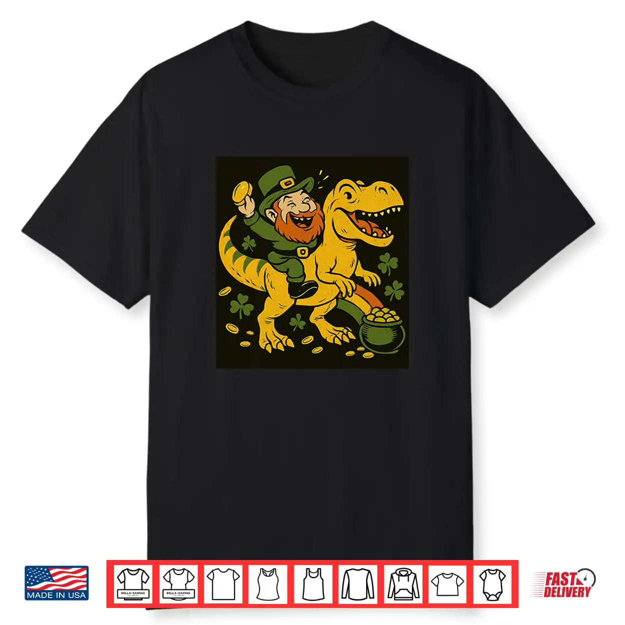 Leprechaun Rides T Rex Happy St. Patrick’S Day Premium Tri Blend Shirt Leprechaun Rides T Rex Happy St. Patrick’S Day Premium Tri Blend Shirt