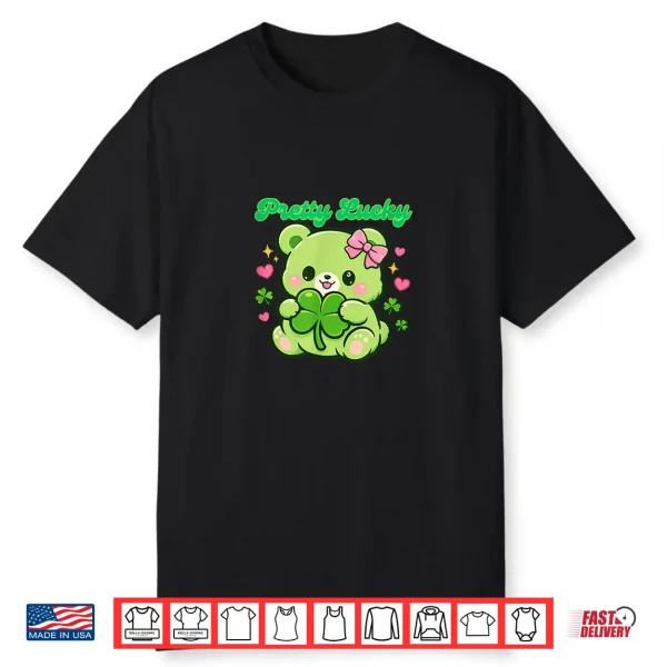 Lucky Clover Kawaii Teddy Bear Cute Design Shirt