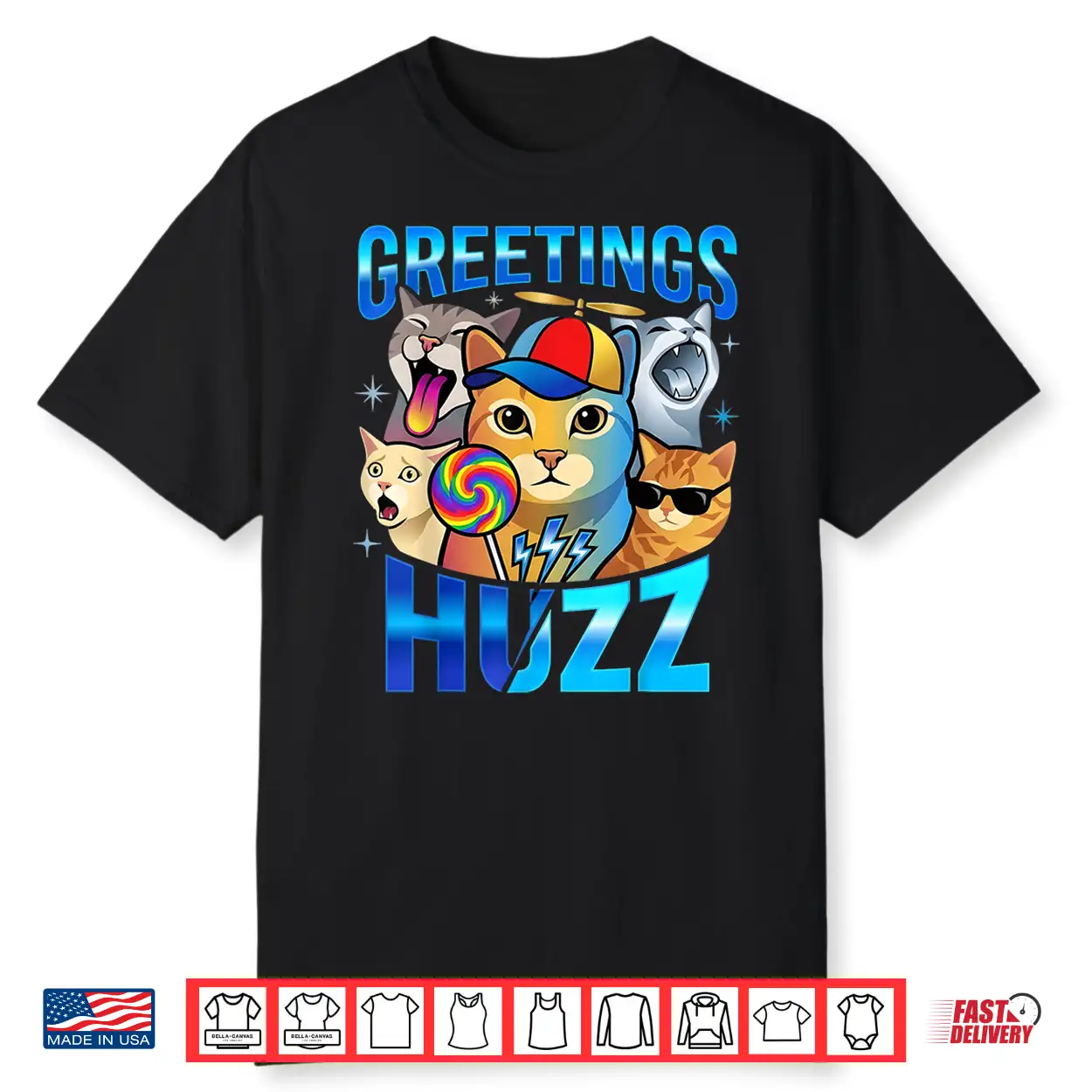 Meme Greetings Huzz Funny Lollipop Cat Boys Girls Kids Shirt Meme Greetings Huzz Funny Lollipop Cat Boys Girls Kids Shirt