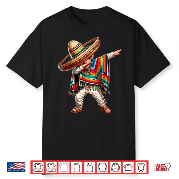 Mexican Boy Dabbing Poncho Cinco De Mayo Shirt