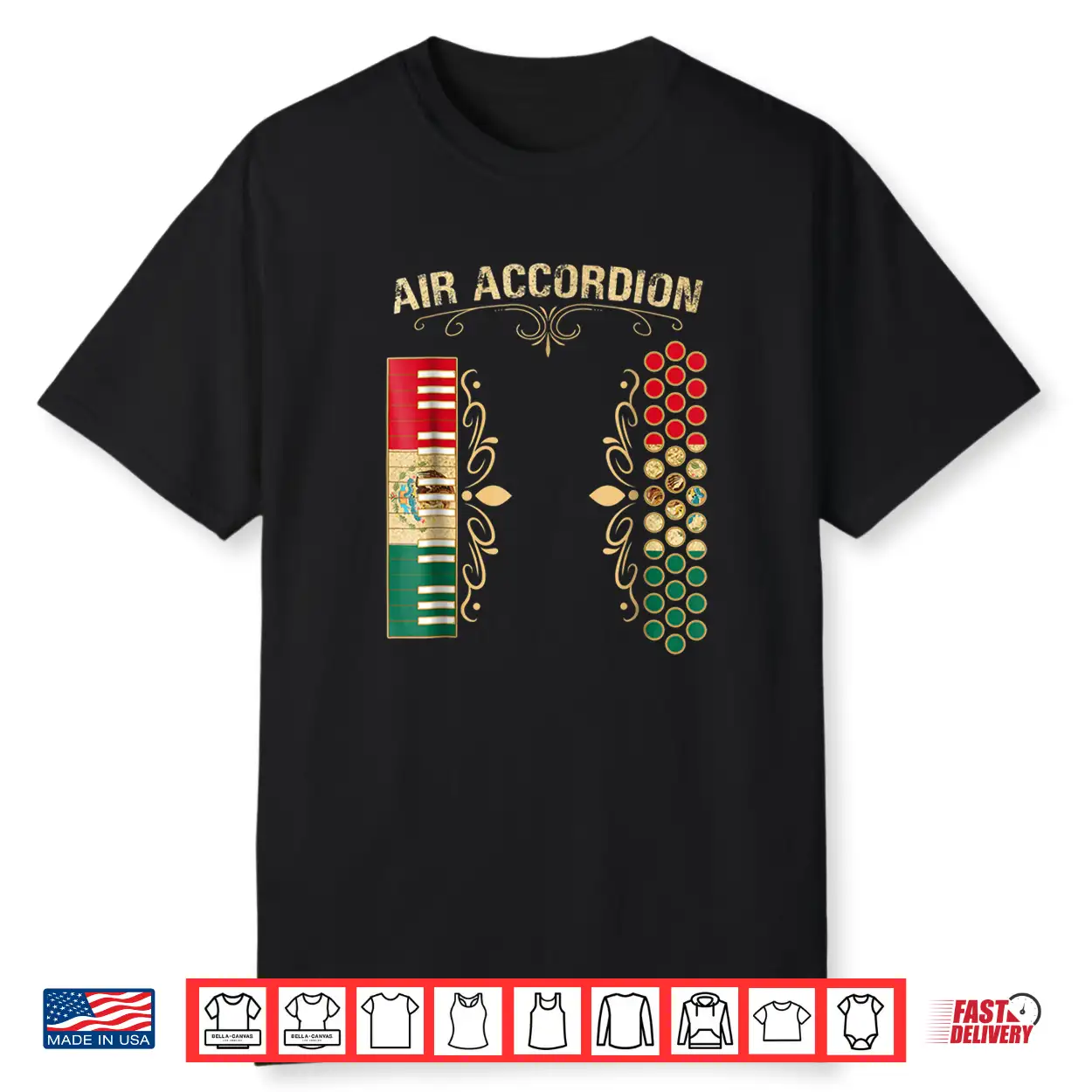 Mexican Flag Vintage Air Accordion Shirt For Latin Community Mexican Flag Vintage Air Accordion Shirt For Latin Community
