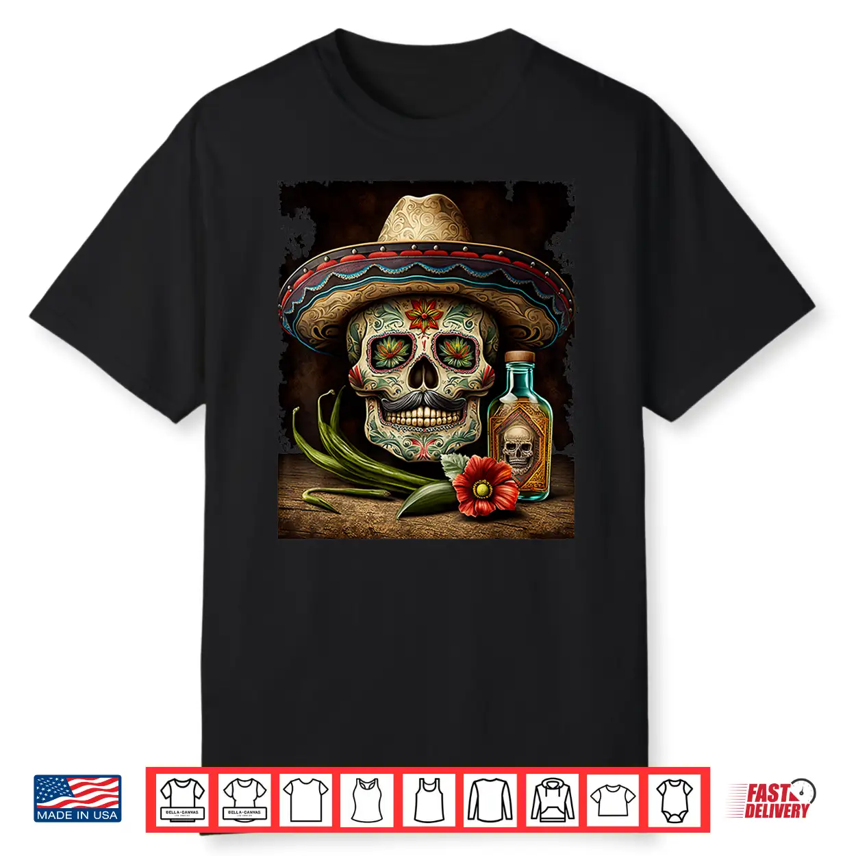 Mexican Sugar Skull Tequila Sombrero Cinco De Mayo Men Women Shirt Mexican Sugar Skull Tequila Sombrero Cinco De Mayo Men Women Shirt