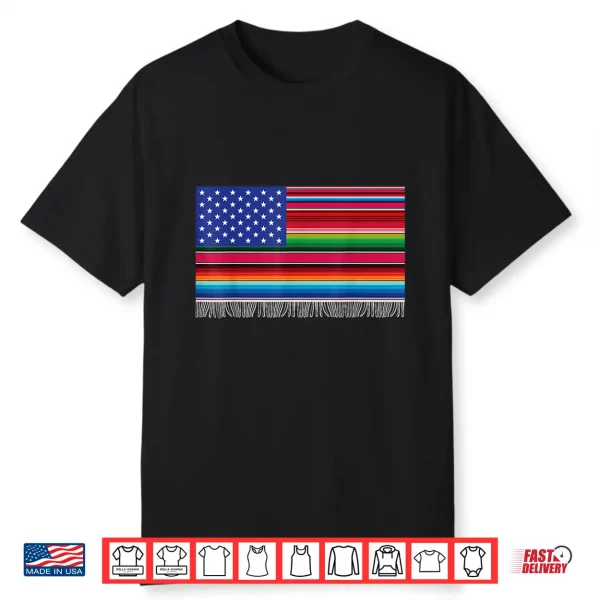 Mexican American Usa Flag Serape Cinco De Mayo For Women Men Shirt