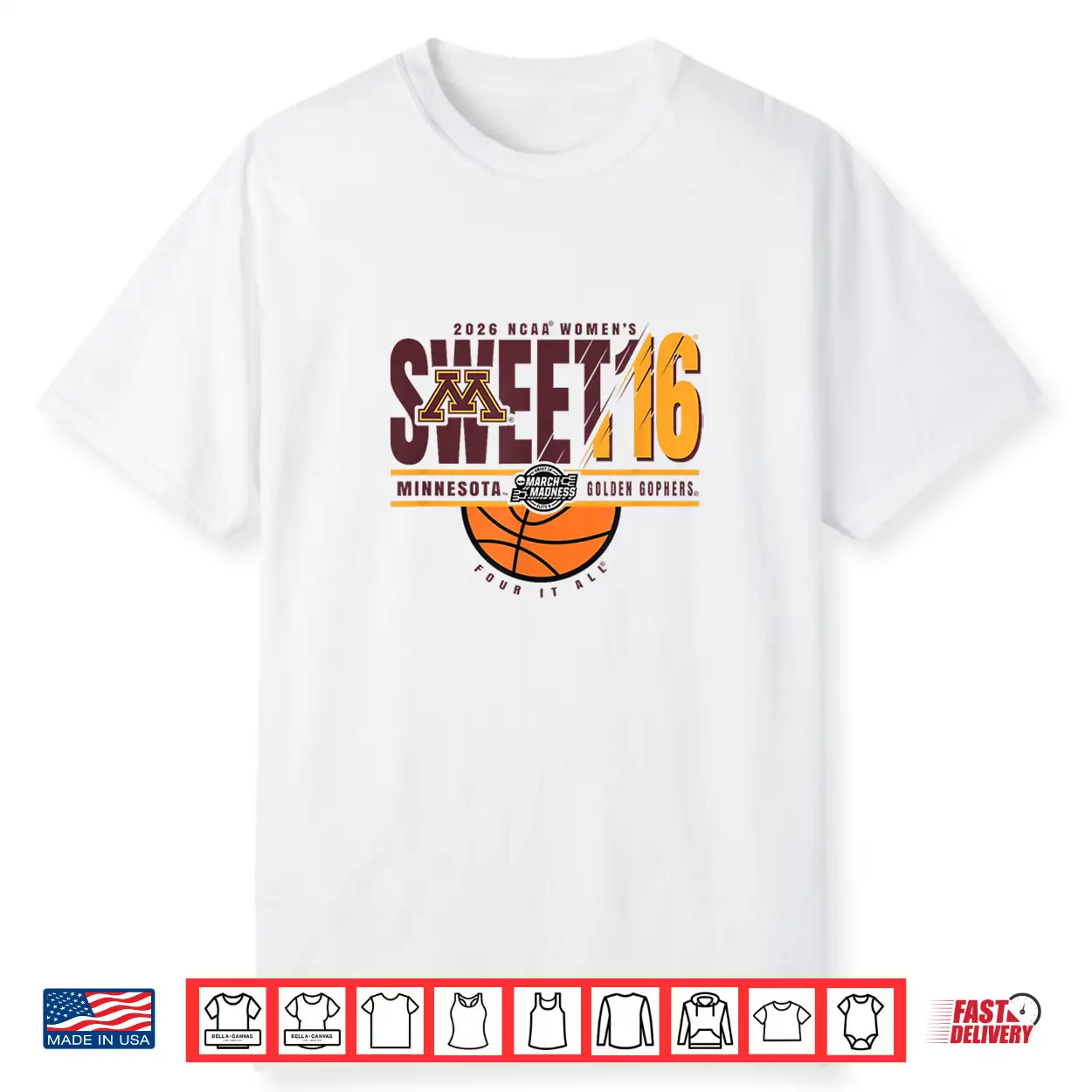 Minnesota Golden Gophers Sweet 16 2026 Women’S Basketball Shirt Minnesota Golden Gophers Sweet 16 2026 Women’S Basketball Shirt