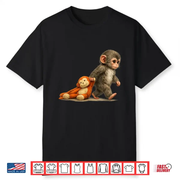 Monkey Punch Baby Macaque Little Punch Big Cute Love Plush Shirt