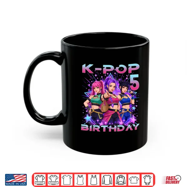 Mug 5th Birthday K pop 5 Year Old Korean Music Birthday Kpop Shirt