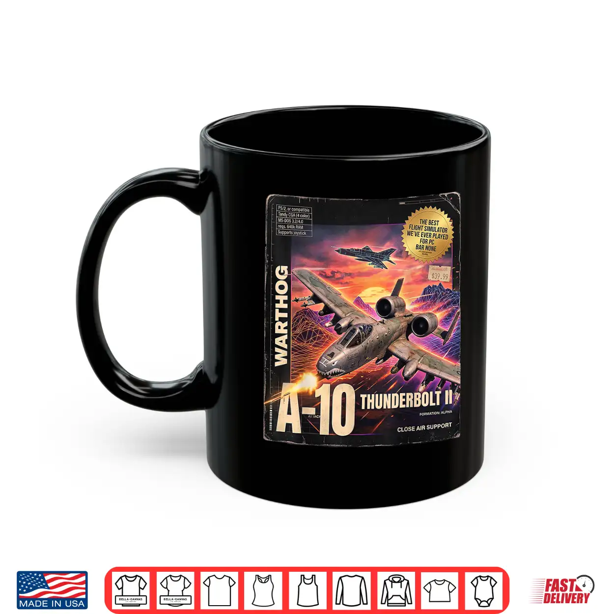 A 10 Warthog Fictional Pc Game Box Front And Back Y2K Style Shirt A 10 Warthog Fictional Pc Game Box Front And Back Y2K Style Shirt