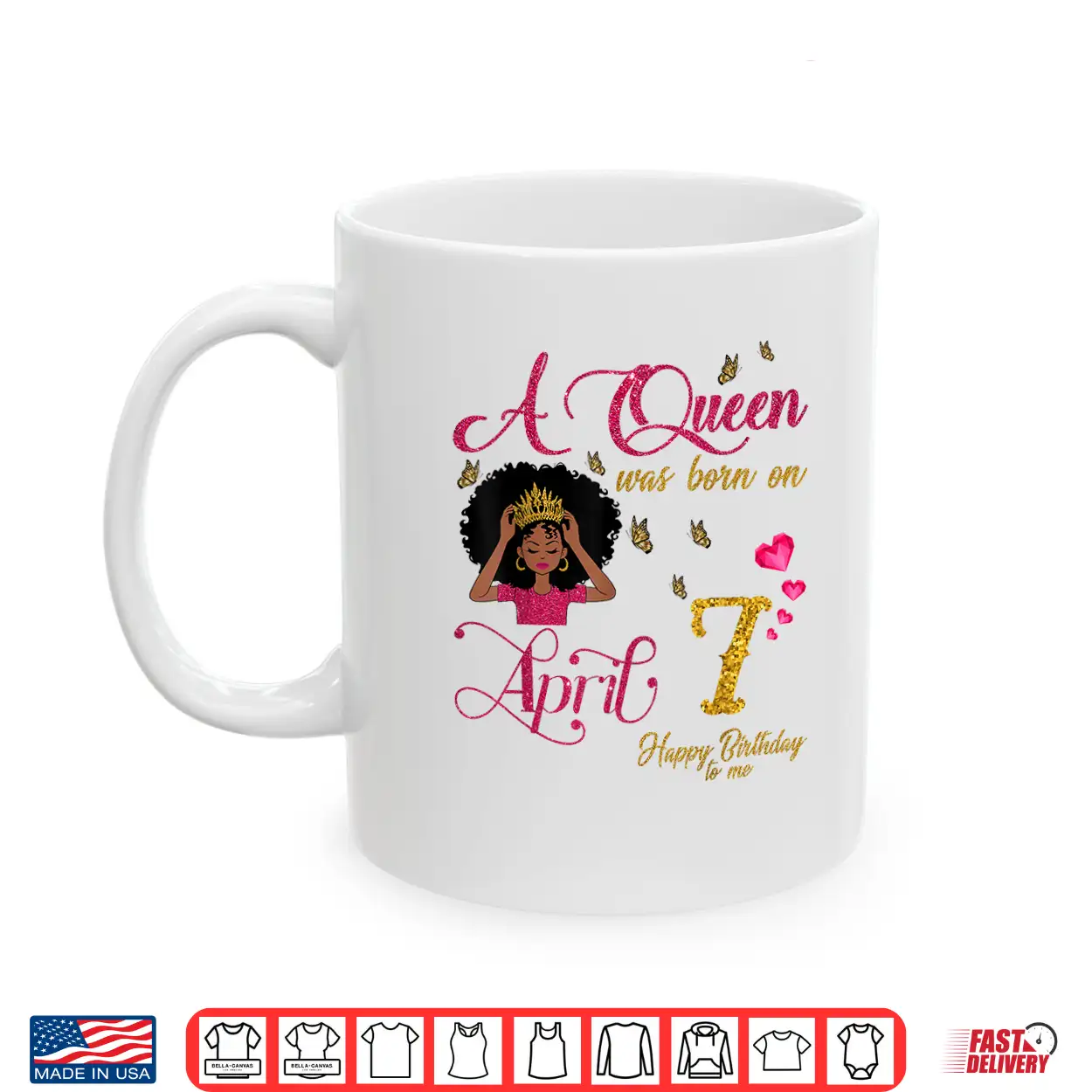 A Queen Was Born On April Seventh Happy Birthday To Me Shirt A Queen Was Born On April Seventh Happy Birthday To Me Shirt