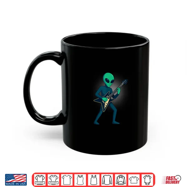 Mug Alien Playing Electric Guitar Funny Music Graphic Shirt
