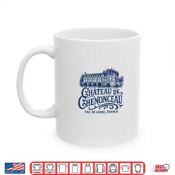 Mug Chateau de Chenonceau Val de Loire France Navy Print Shirt