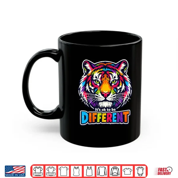 Mug Colorful Tiger Autism Acceptance Modern Graphic Apparel Shirt