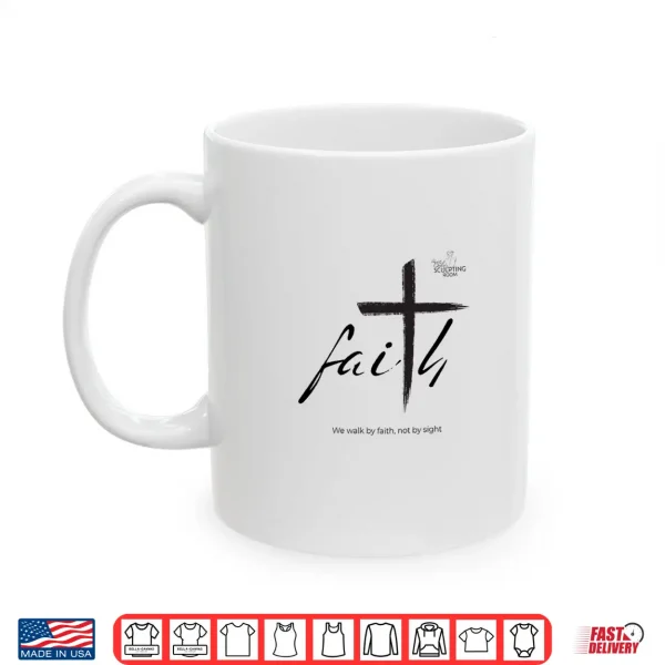 Mug Cross Christian Walk by Faith Premium Tri Blend Shirt