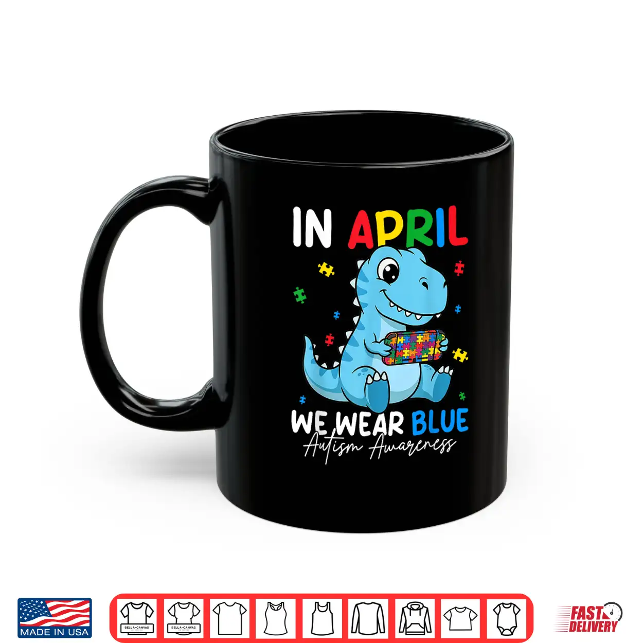 Cute Dino April We Wear Blue Autism Awareness Modern Shirt Cute Dino April We Wear Blue Autism Awareness Modern Shirt