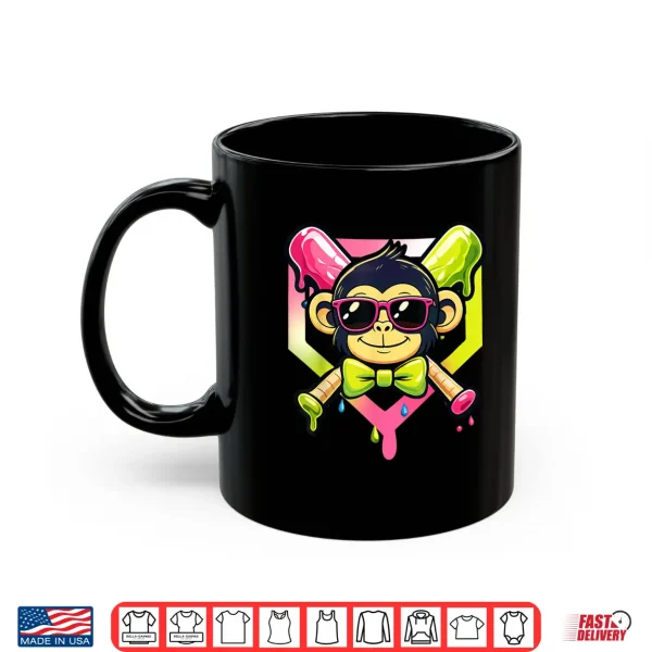 Cute Party Animals Baseball Funny Monkey Sunglasses Shirt 3 Mug Cute Party Animals Baseball Funny Monkey Sunglasses Shirt