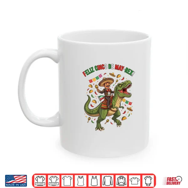 Mug Dino Cinco De Mayo Kids Mexican Fiesta Boys Sombrero Shirt