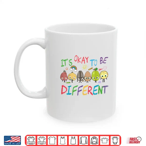 Funny Apple Teacher Its Ok To Be Different Autism Awareness Shirt 3 Mug Funny Apple Teacher Its Ok To Be Different Autism Awareness Shirt