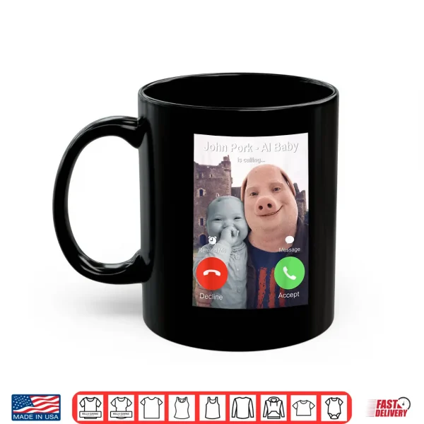 Mug Funny John Pork and AI Baby is Calling Brainrot Meme Shirt