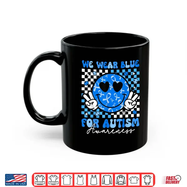 Mug Groovy Hippie Smile Autism Awareness Modern Graphic Apparel Shirt