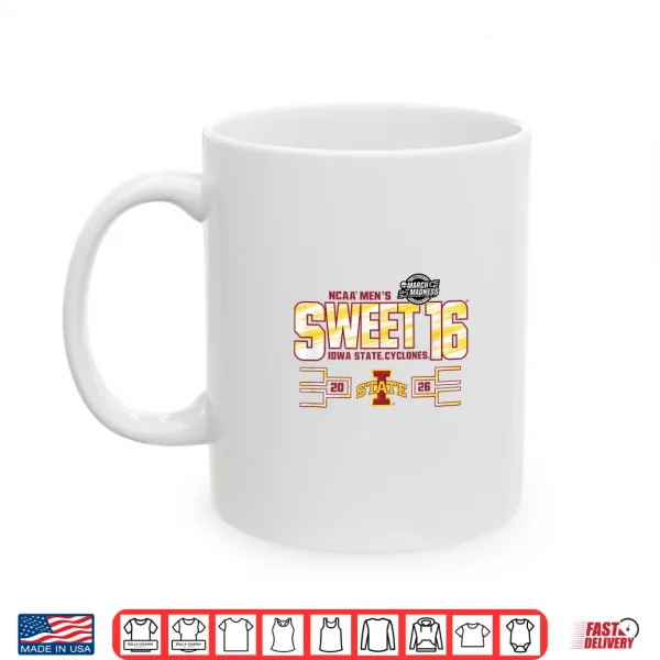 Iowa State Cyclones Sweet 16 2026 Men'S March Madness Gray Shirt 3 Mug Iowa State Cyclones Sweet 16 2026 Mens March Madness Gray Shirt