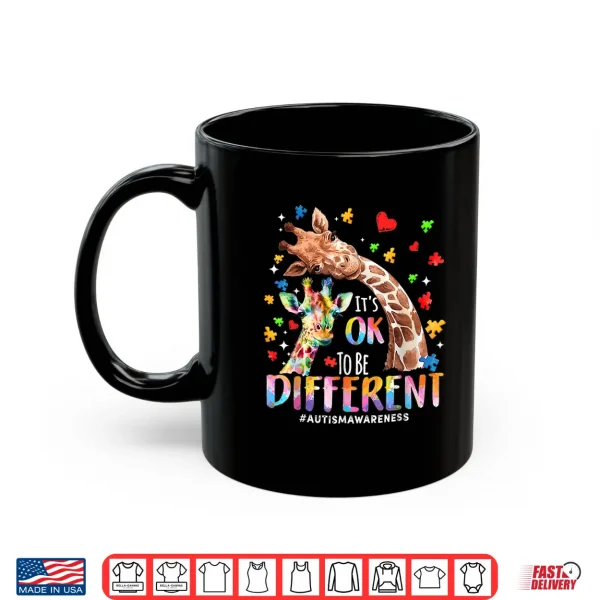 Mug Its Ok to Be Different Autism Mom Mama Cute Giraff Autism Shirt