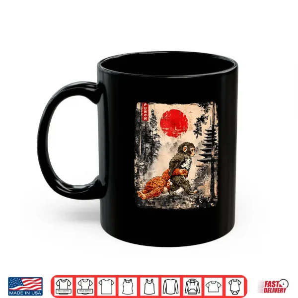 Mug Kawaii Baby Monkey Punch Cute Japanese Ukiyo e Graphic Shirt