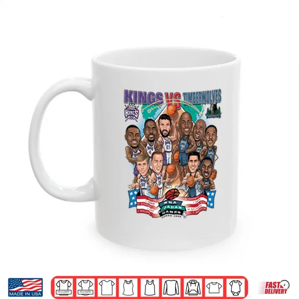 Mug Kings Vs Timberwolves NBA Japan Games Tokyo 1999 Shirt