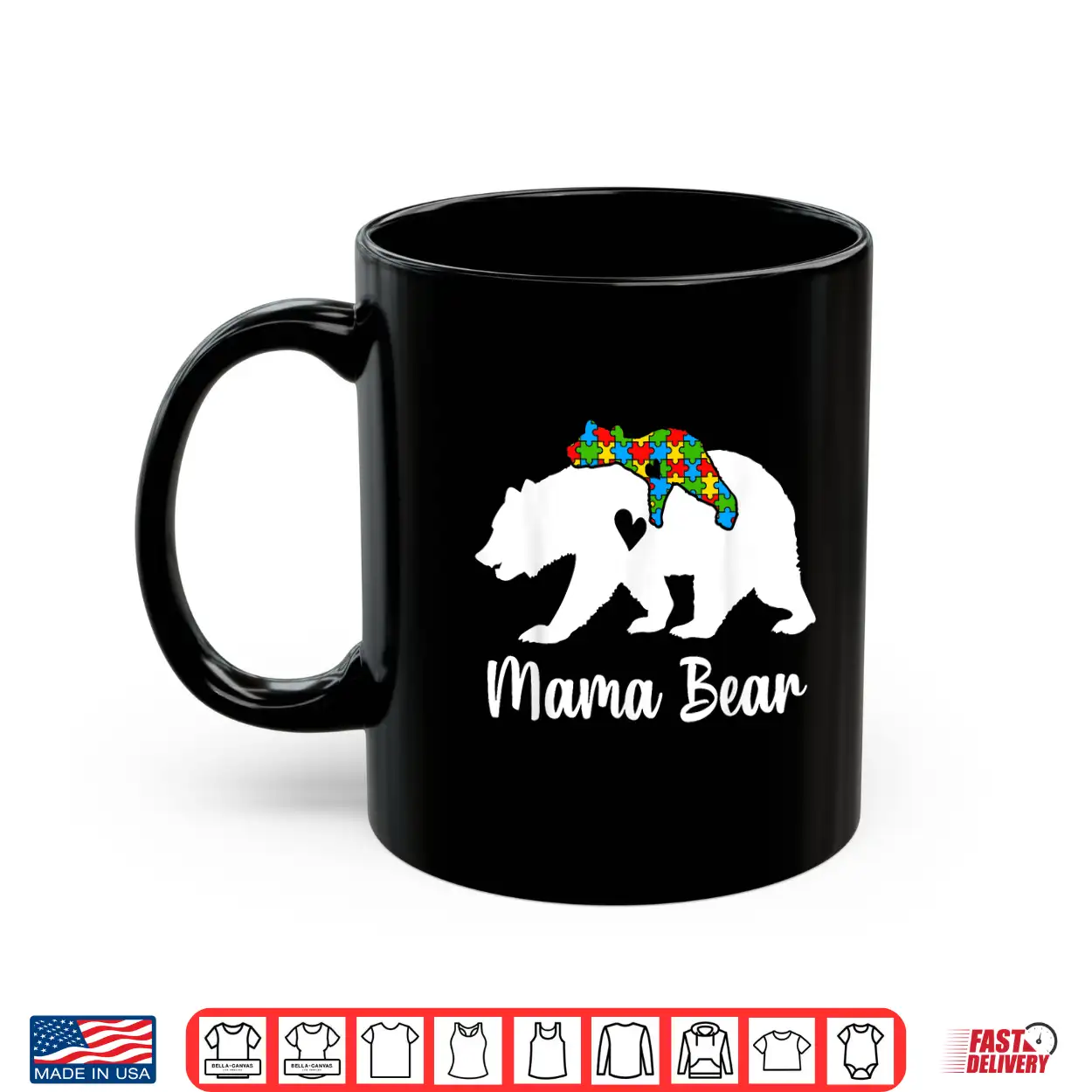 Mama Bear Love Support Autism Awareness Bear Family Shirt Mama Bear Love Support Autism Awareness Bear Family Shirt