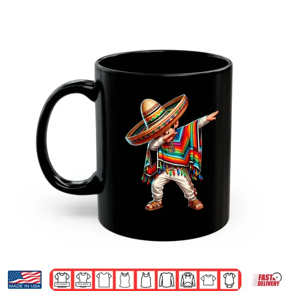 Mug Mexican Boy Dabbing Poncho Cinco de Mayo Shirt