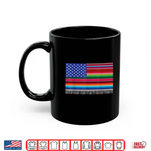 Mug Mexican american USA Flag Serape Cinco De Mayo For Women Men Shirt