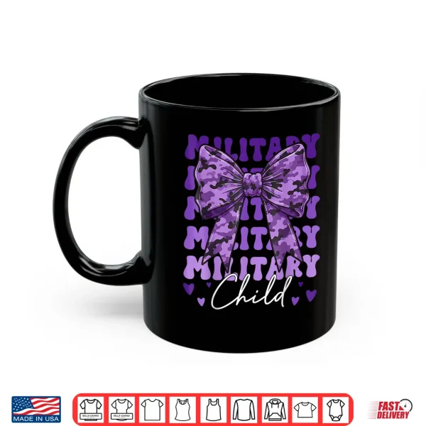 Mug Military Child Coquette Bow Purple Camoflage Camo Boys Girls Shirt