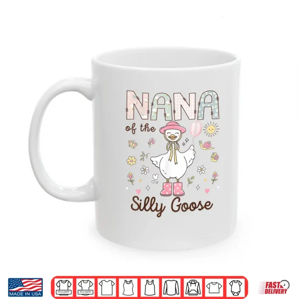 Mug Nana of The Silly Goose First Birthday Girl Family Shirt
