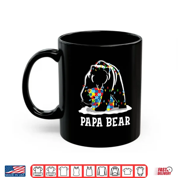 Mug Papa Bear Autism Awareness Professional Matching Family Dad Shirt