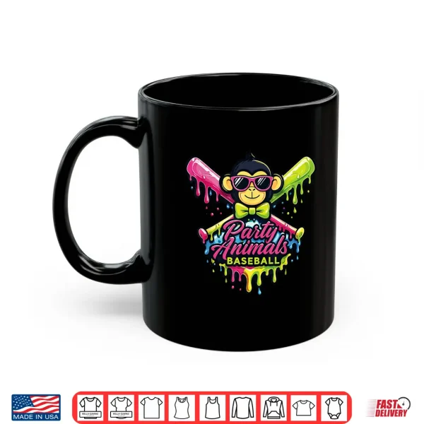 Mug Party Animals Baseball Funny Monkey Shirt