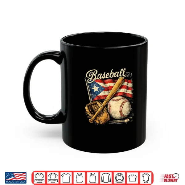 Puerto Rico Flag Baseball Player Bat Fan Catcher Pitcher Shirt 3 Mug Puerto Rico Flag Baseball Player Bat Fan Catcher Pitcher Shirt