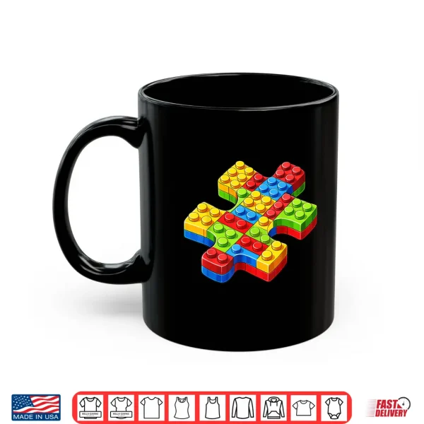 Mug Puzzle Building Bricks Autism Awareness Acceptance Graphic Shirt