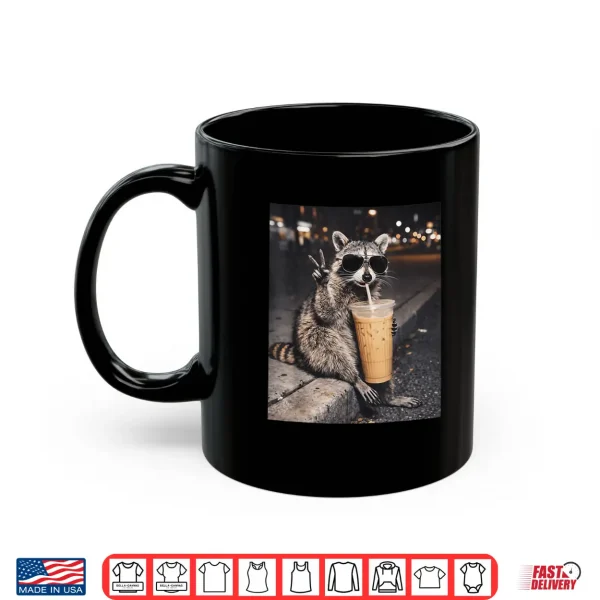 Raccoon Drinking Iced Coffee Funny Animal Meme Shirt 3 Mug Raccoon Drinking Iced Coffee Funny Animal Meme Shirt