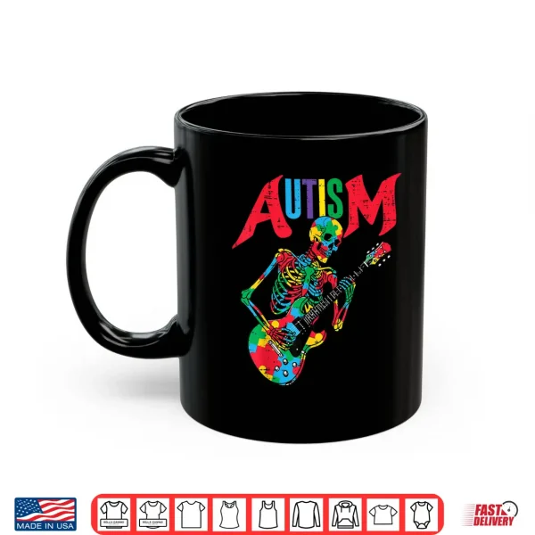 Mug Skeleton Electric Guitar ASD Awareness Professional Graphic Shirt